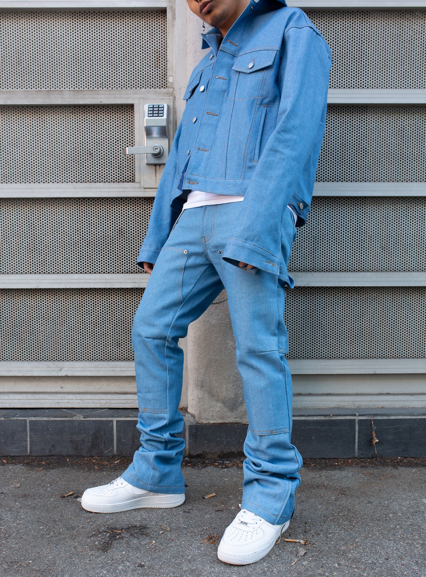 MINT CREW DENIM CARPENTER PANT (SKY BLUE)