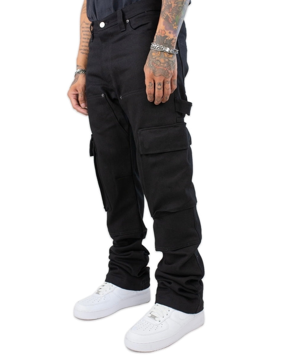 DOUBLE KNEE CARGO PANT (BLACK)