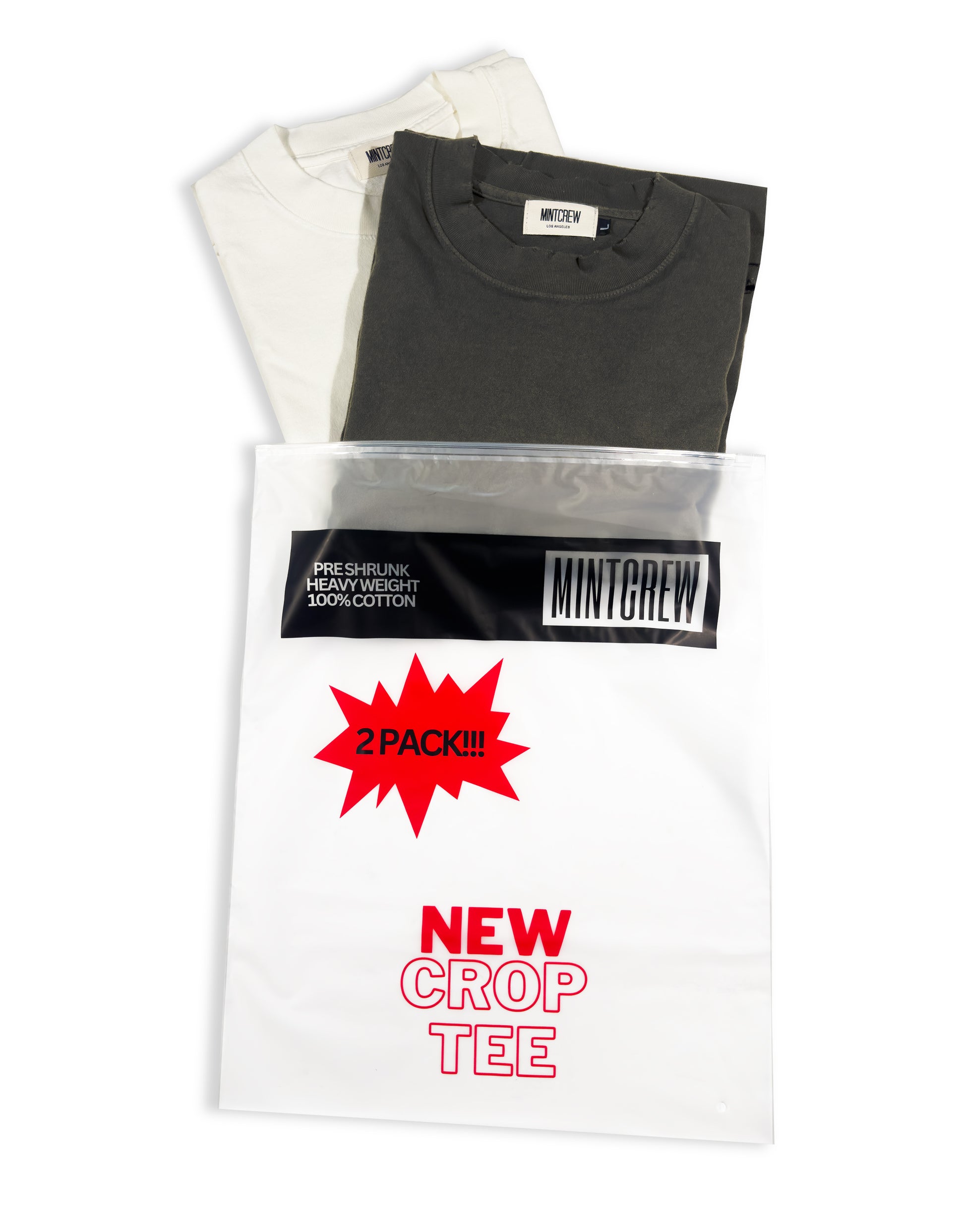 2 PACK MINTCREW VINTAGE BLANK TEES