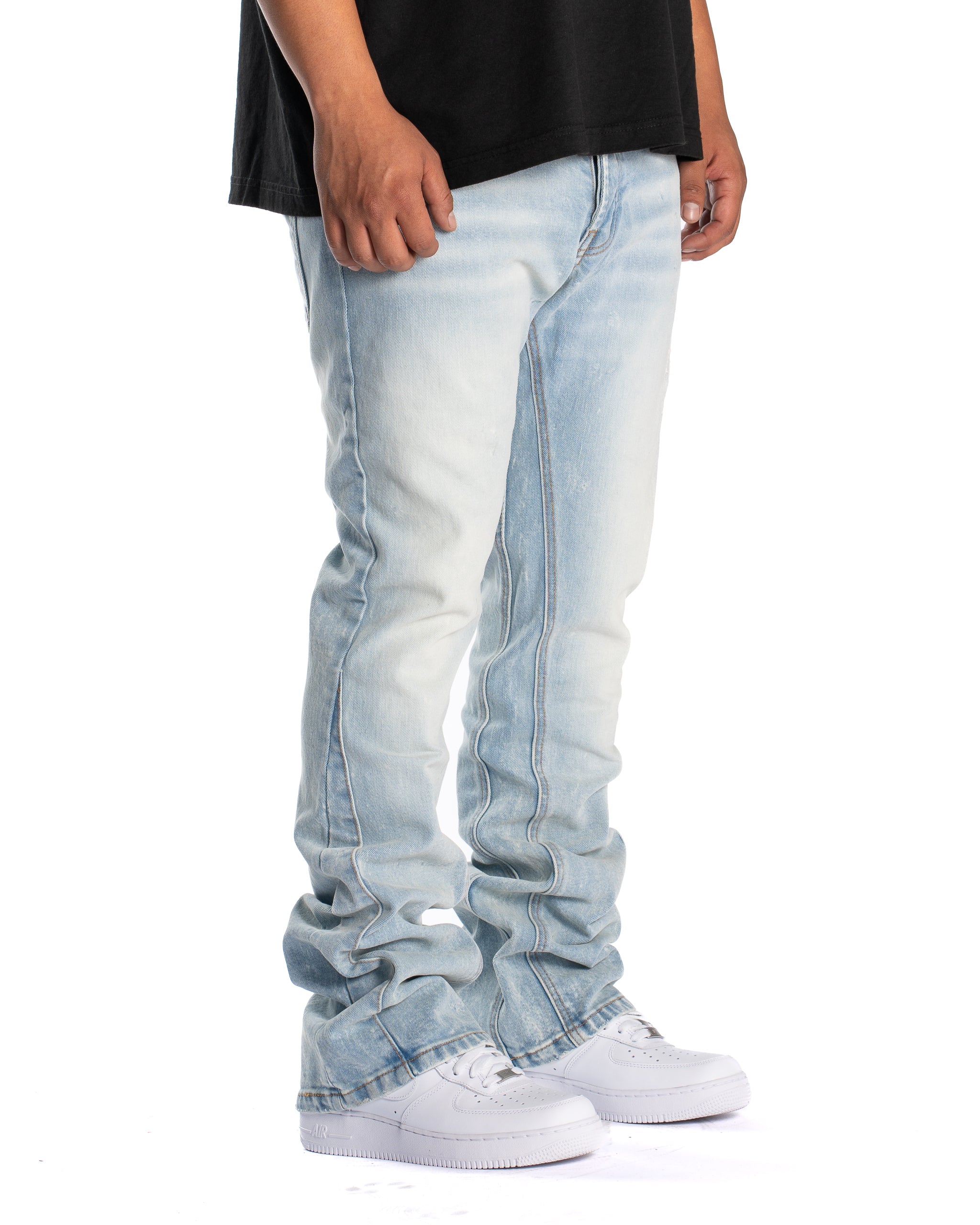 STONE WASH FLARE DENIM