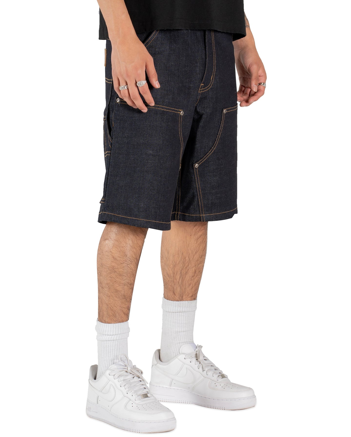 INDIGO DENIM CARPENTER SHORT