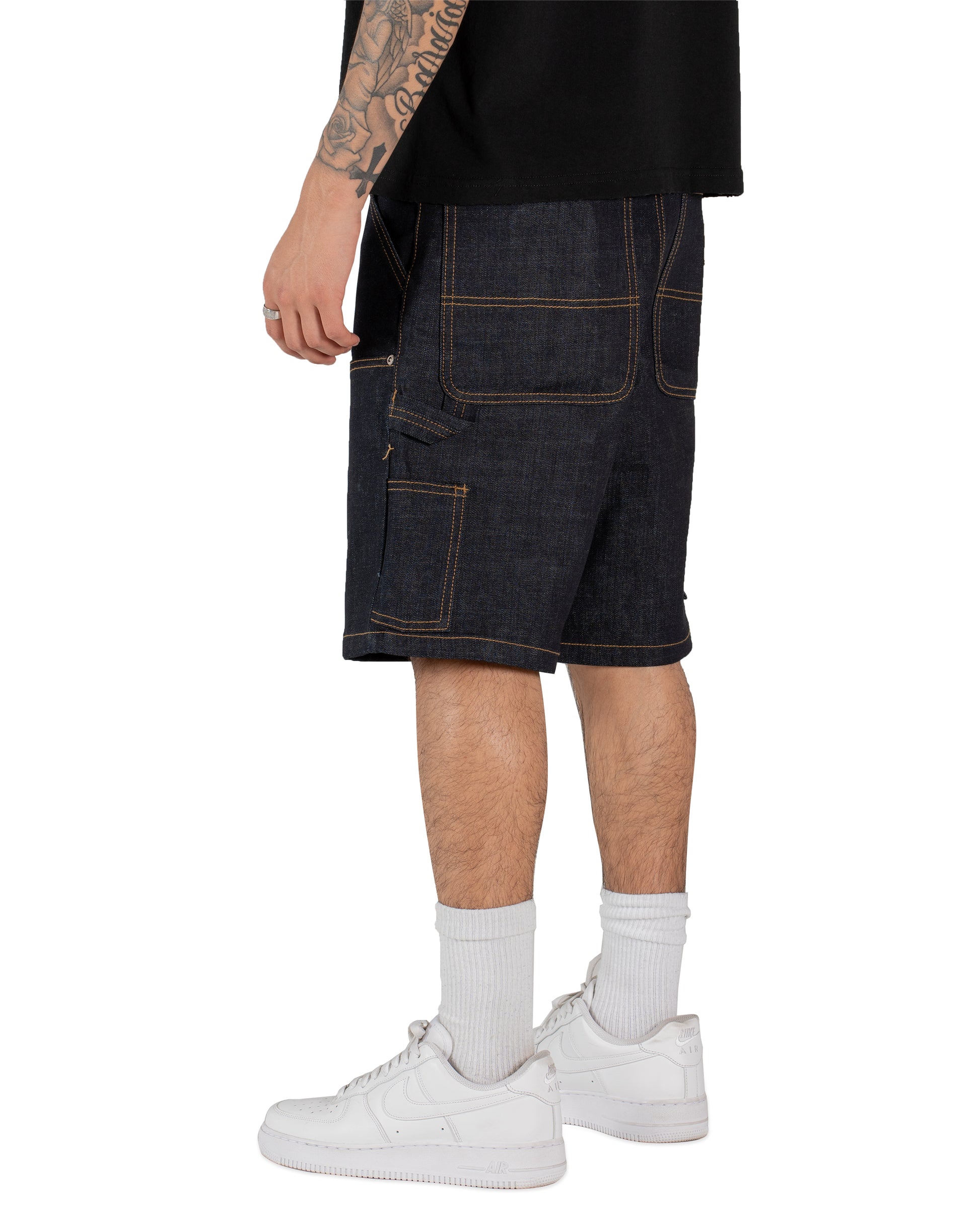 INDIGO DENIM CARPENTER SHORT