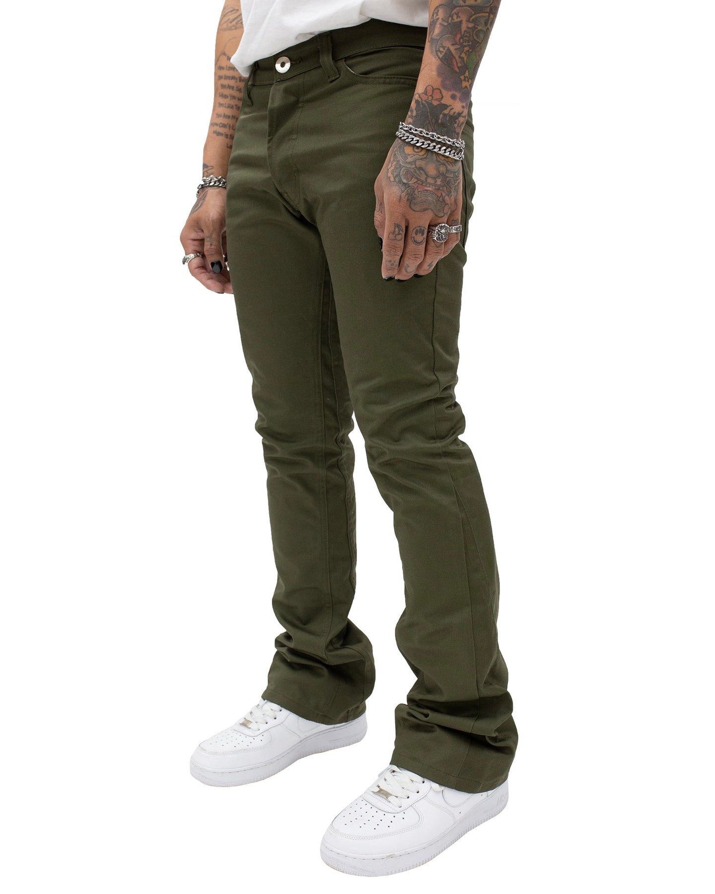 V2 FLARE WORK PANTS (OLIVE)