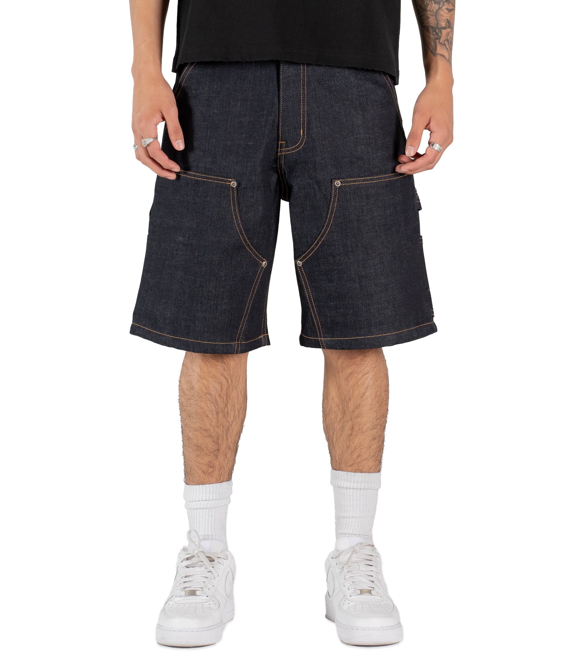INDIGO DENIM CARPENTER SHORT