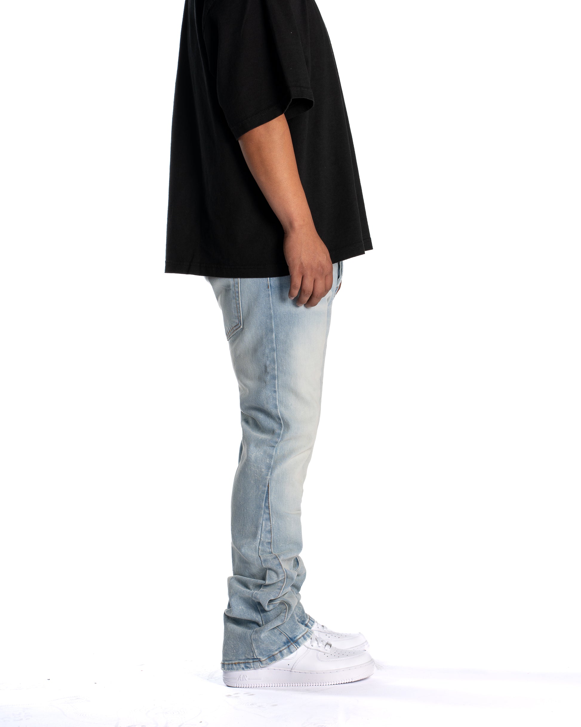 STONE WASH FLARE DENIM