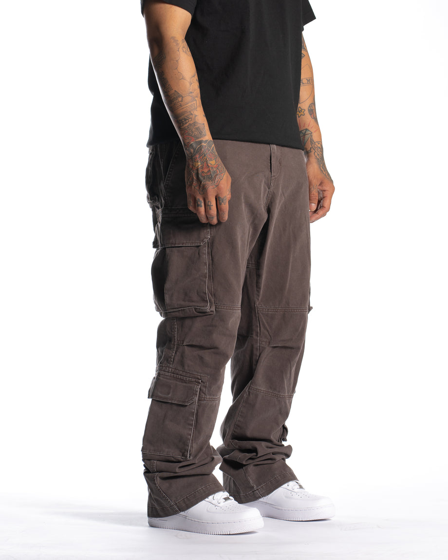 MINTCREW WIDE LEG CARGO PANT (MOCHA)