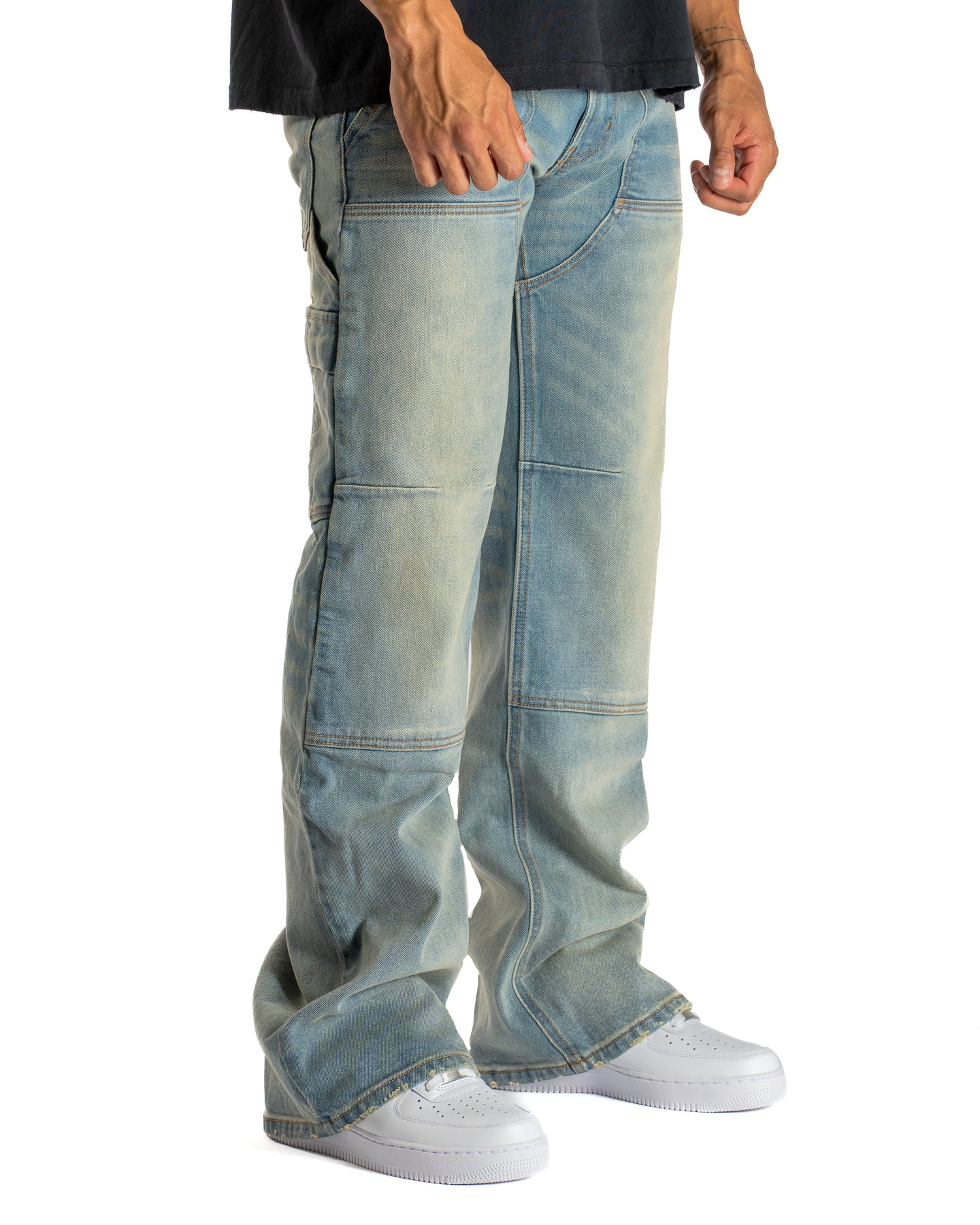 MALIBU WASH FLARED DENIM CARPENTER PANT