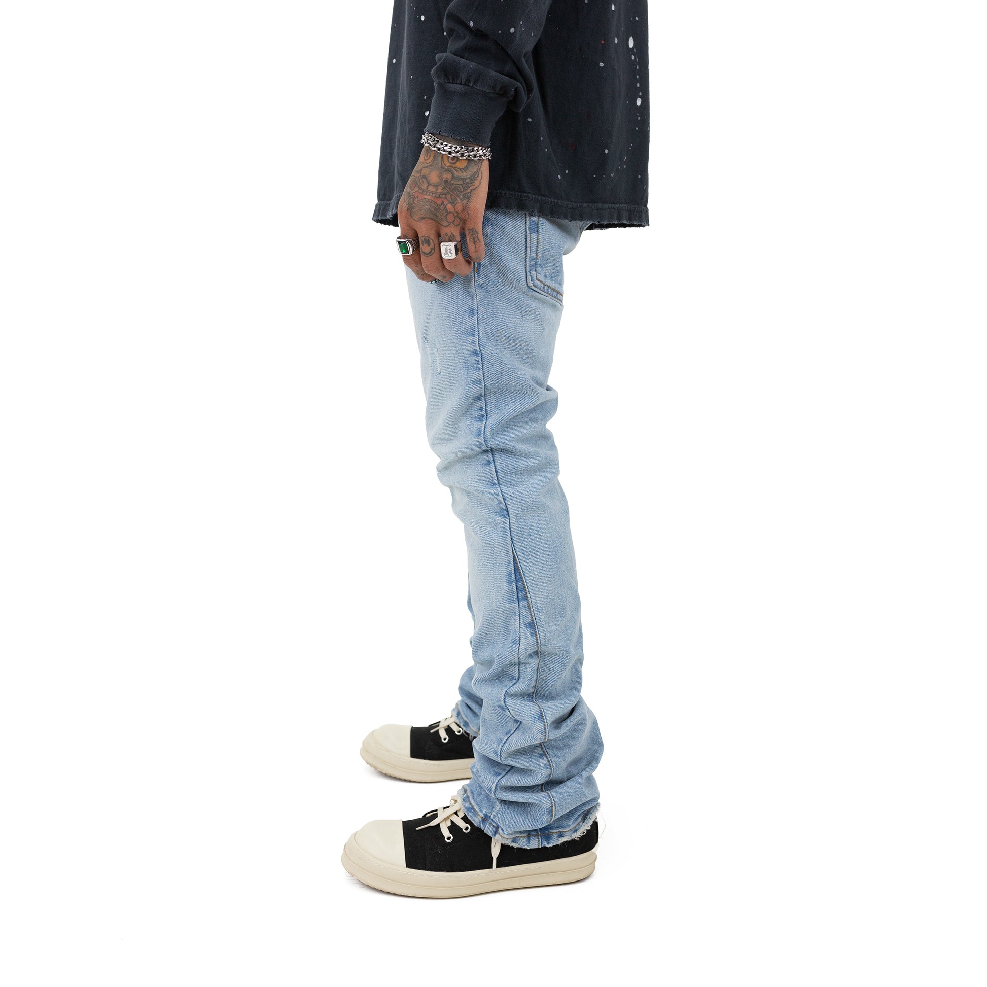 STONE WASH FLARE DENIM
